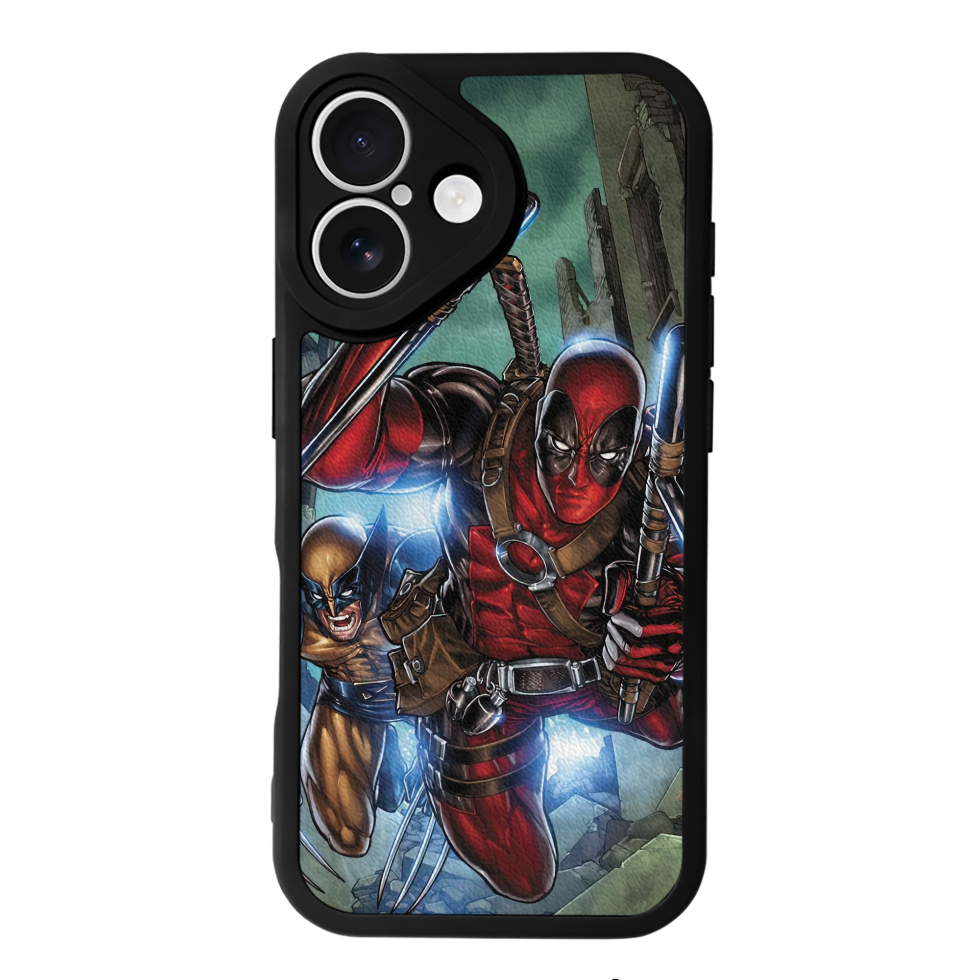 （画像用） Deadpool デッドプール 【iPhone 16シリーズ対応】シリコンスマホケース（レザー調） 材質：シリコン